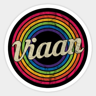 Viaan - Retro Rainbow Faded-Style Sticker
